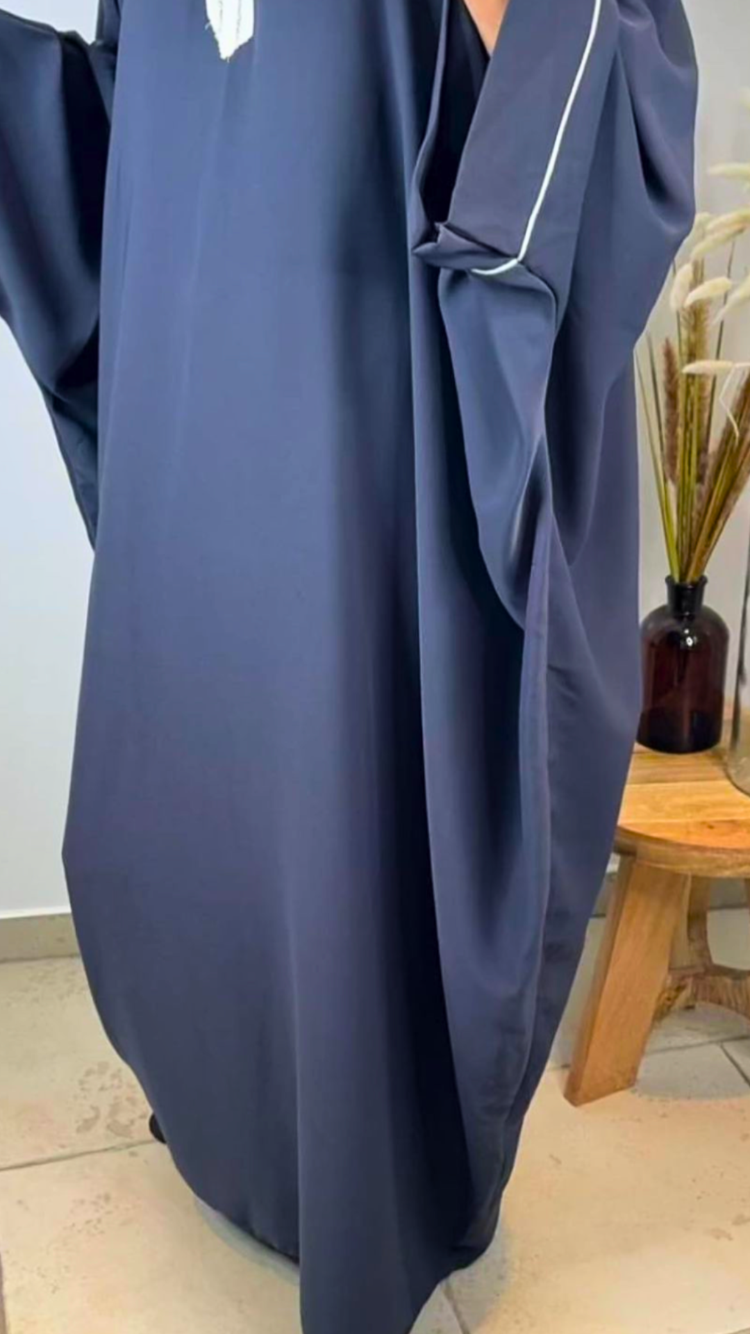 ROBE LONGUE ABAYA SIMPLE BLEU